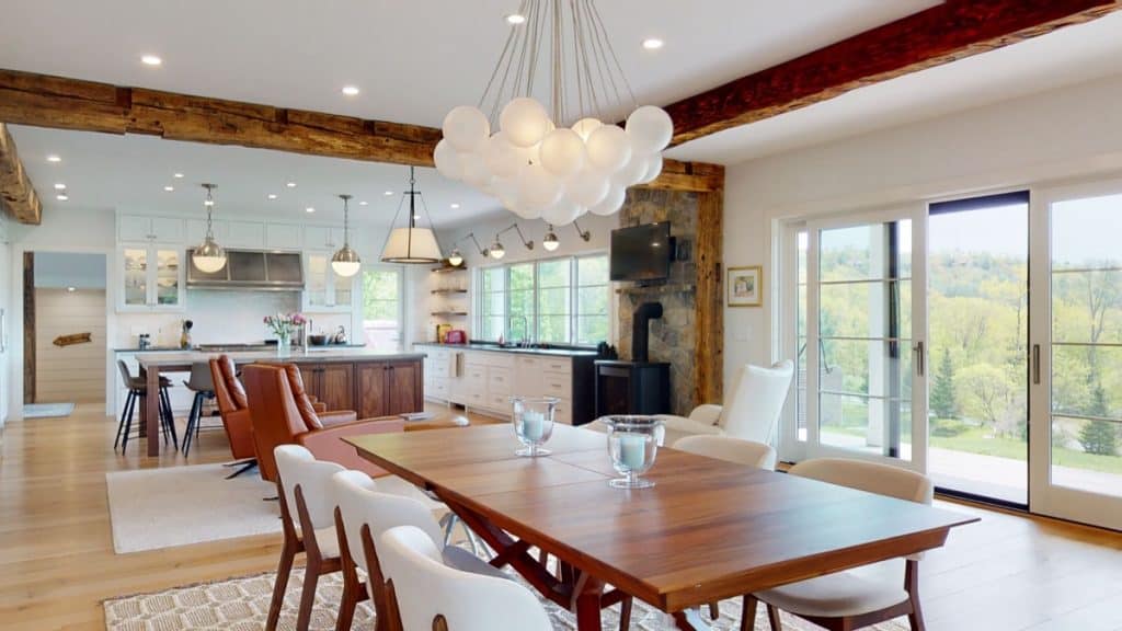 Open concept kitchen dining room